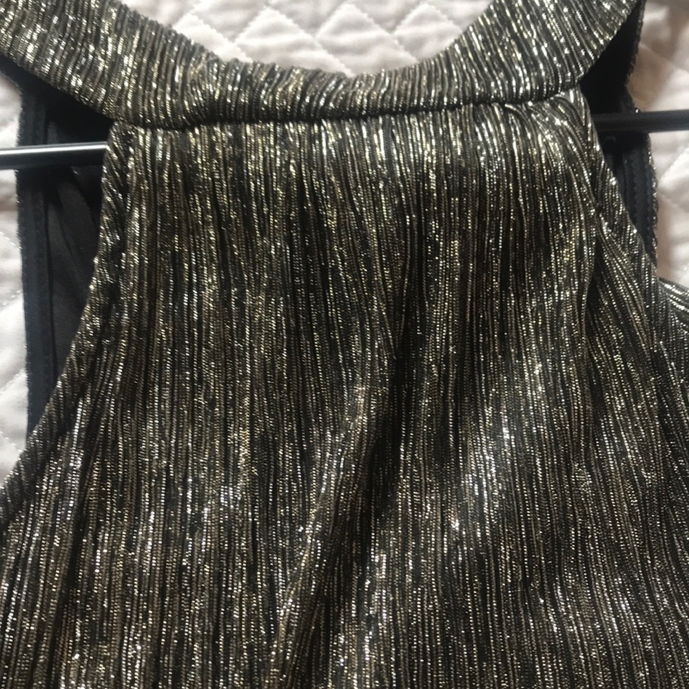 Black & Gold Flowy Metallic Top - Picture 3 of 4